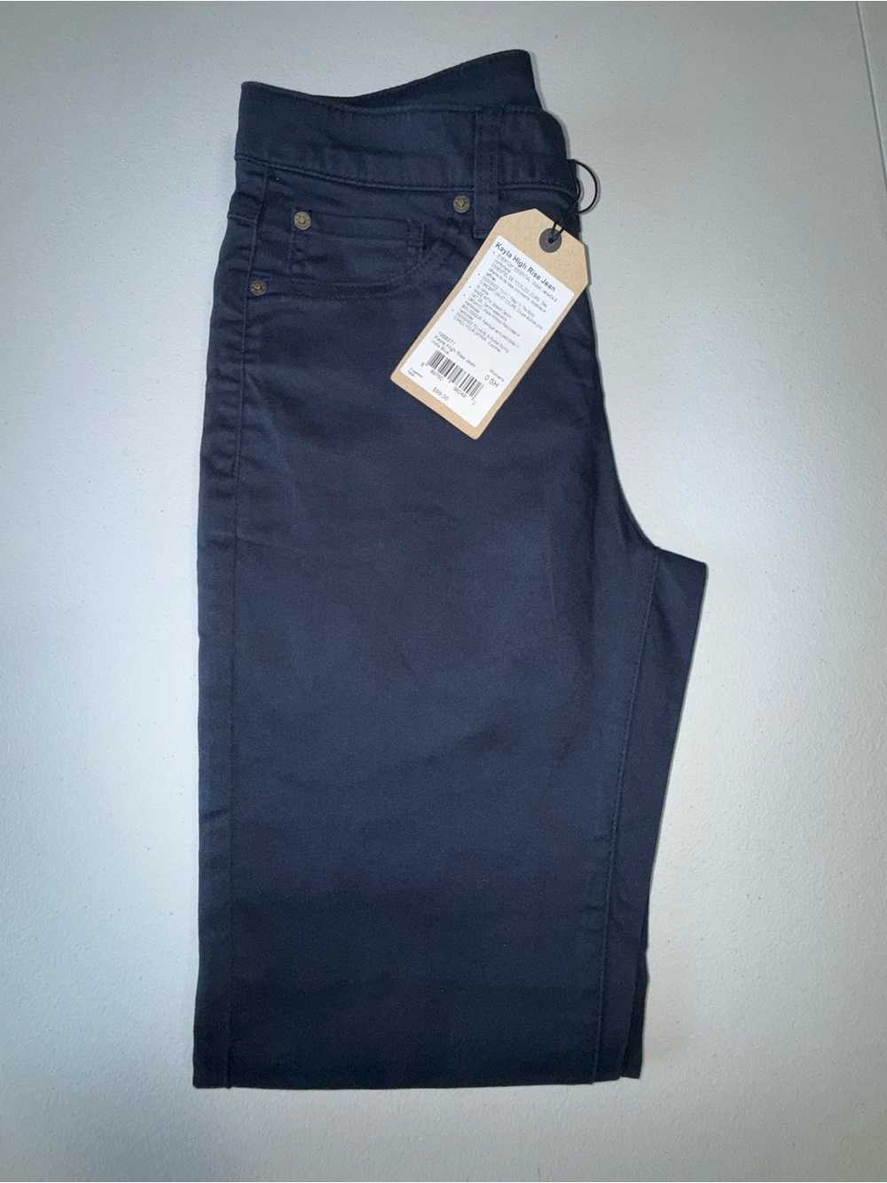 Prana Kayla High Rise Skinny Jeans Women’s Size 0 Short 25 Navy Blue NWT - Picture 4 of 16